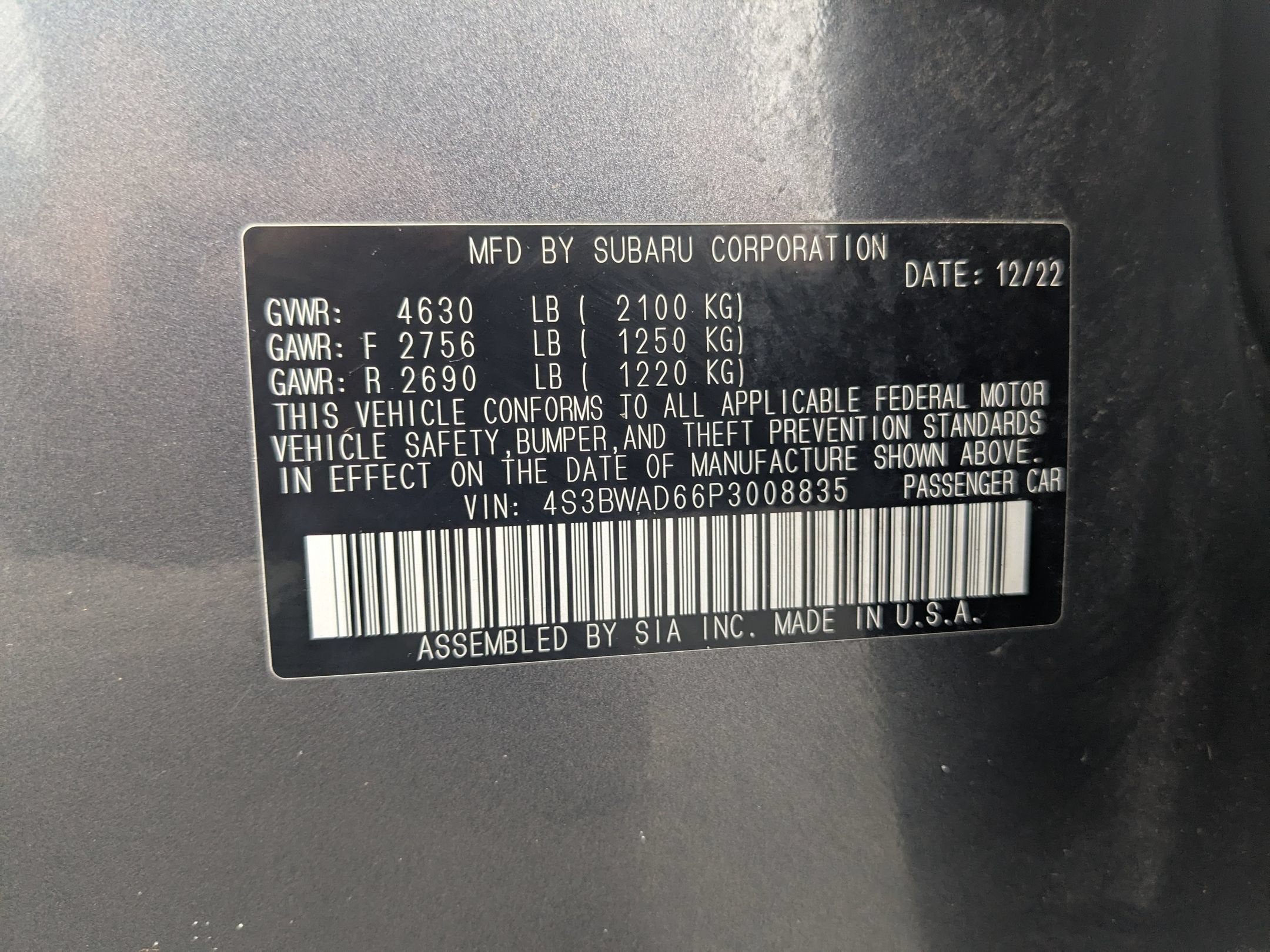 2023 Subaru Legacy Premium