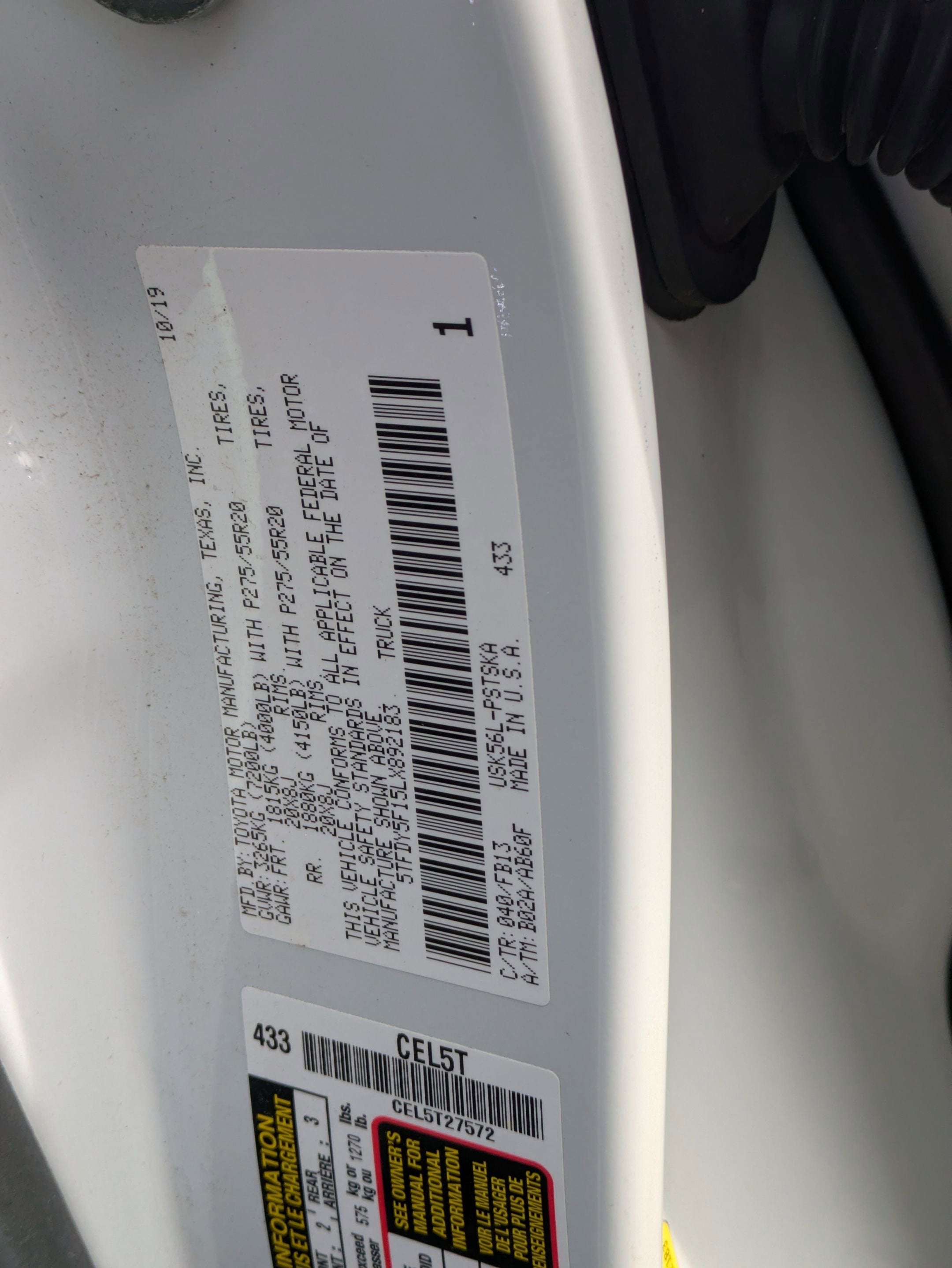 2020 Toyota Tundra 4WD SR5