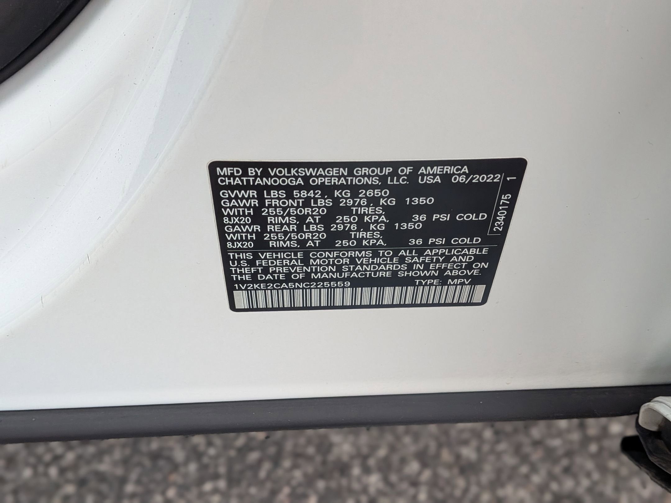 2022 Volkswagen Atlas Cross Sport 3.6L V6 SE w/Technology